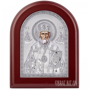 Ікона Миколи Чудотворця в сріблі на подарунок