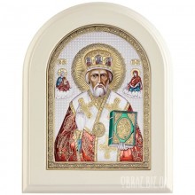 Ікона Миколи Чудотворця в сріблі та кольорі і емаллю