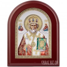 Ікона Миколи Угодника в сріблі та кольорі