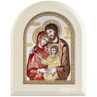 Ікона Свята Родина в сріблі та кольорі Ікона Свята Родина в сріблі та кольорі