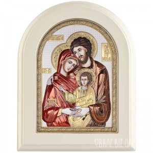 Ікона Свята Родина в сріблі та кольорі
