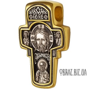 Срібний хрестик Спаса Нерукотворного і Покрови Богородиці Срібний хрестик Спаса Нерукотворного і Покрови Богородиці