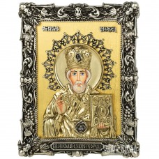 Ікона Святого Миколая Чудотворця з бронзи Ікона Святого Миколая Чудотворця з бронзи