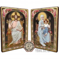 Вінчальна пара ікон «Ісуса Христа і Богородиці на троні»