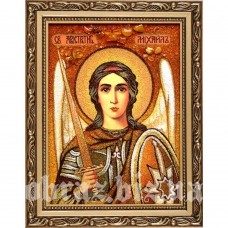 Ікона Святого Архангела Михайла з бурштину
