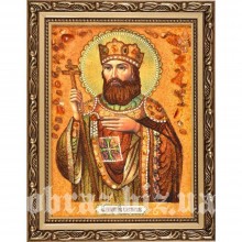 Ікона Святого Царя Костянтина з бурштину