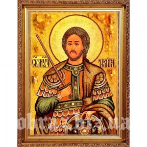 Ікона Святого Мученика Микити з бурштину Ікона Святого Мученика Микити з бурштину