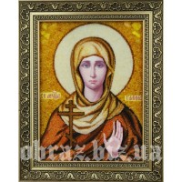 Ікона Святої Мучениці Галини з бурштину