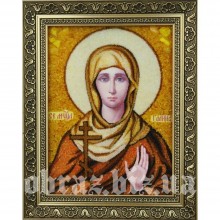 Ікона Святої Мучениці Галини з бурштину