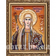 Ікона Святої Рівноапостольної Ніни з бурштину